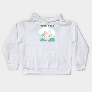 The Serenity of the Bunny in Tree Pose Yoga Kids Hoodie